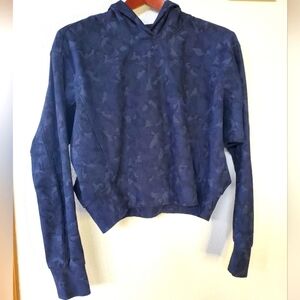 Athleta Womens Farallon Hoodie Camo Navy Yoga Activewear  Size XS